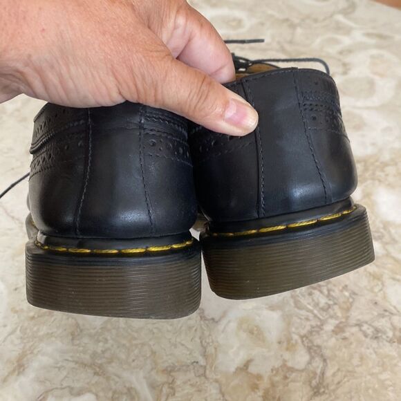 Dr. Martens 11845 Yellow Stitch Leather Wingtip Brogues - Picture 16 of 16